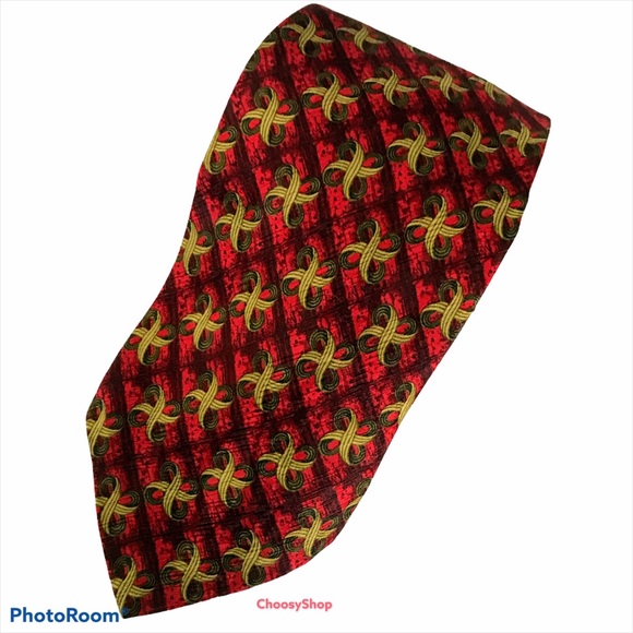 Robert Talbott Silk Tie Best of Class Red & Olive Green - Picture 1 of 8